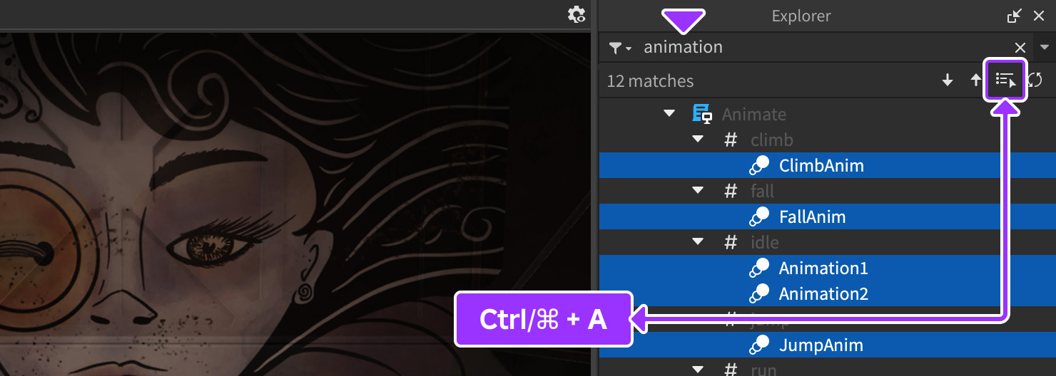 Only filtered objects selected with Select All shortcut