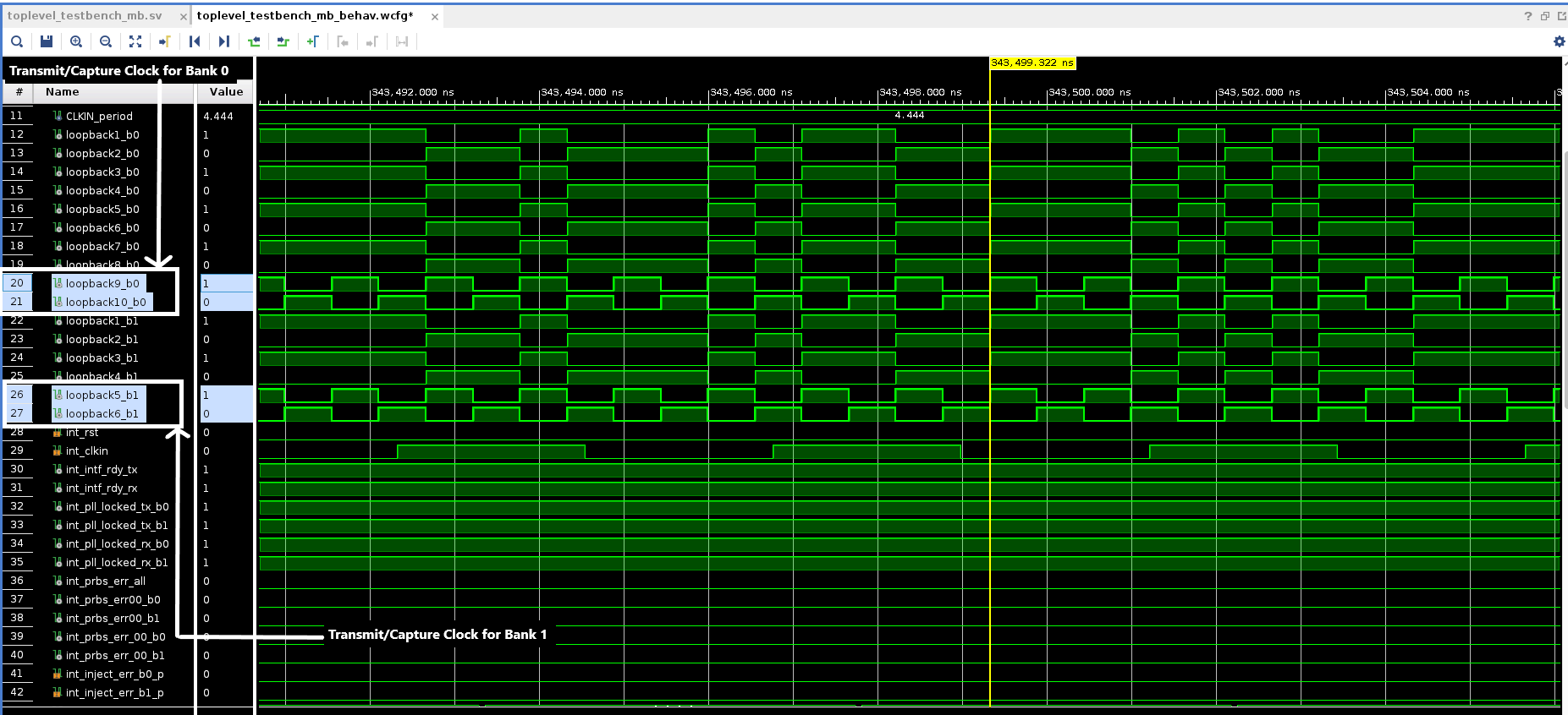 Edge Aligned Clock-Data in Simulation