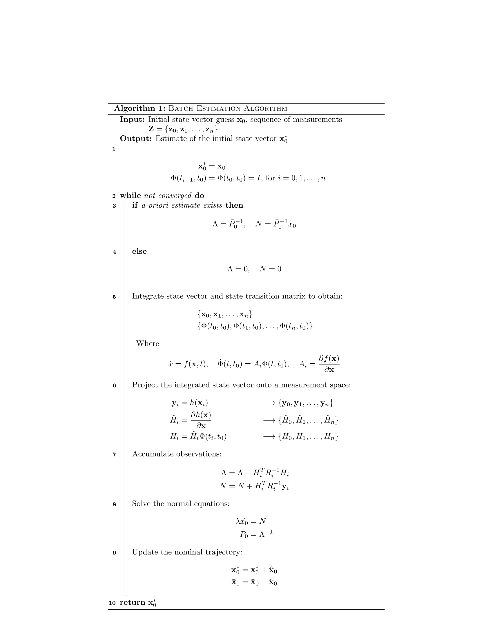 Batch Estimation Algorithm