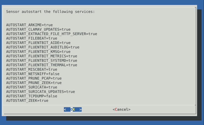 Autostart services confirmation