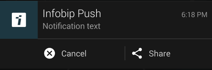 Share and Cancel buttons in Notification (Android 4.4)