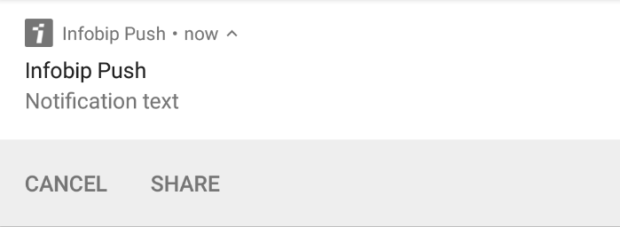 Share and Cancel buttons in Notification (Android 7)